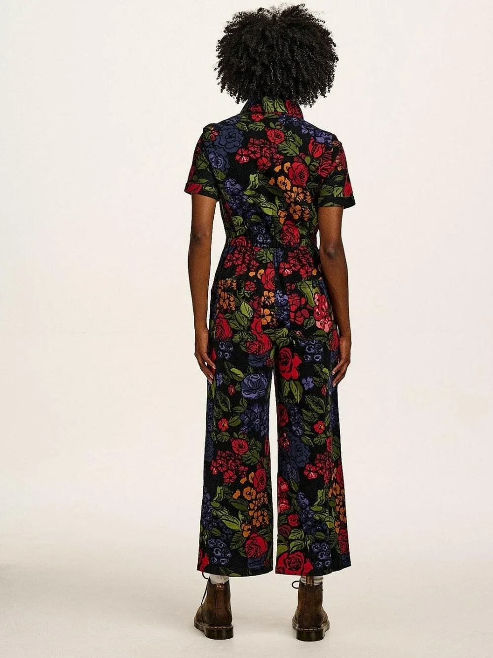 NWT Lucy And Yak Ragan Jumpsuit Maria Floral Print Size US 2 XS Organic Cotton - Picture 2 of 5